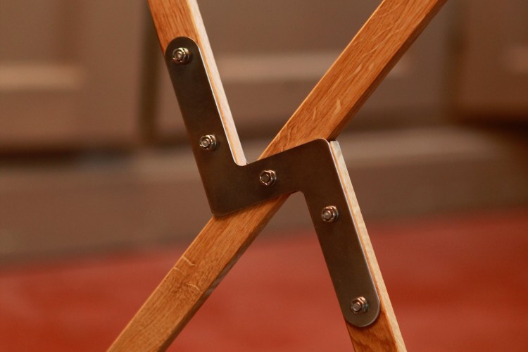 Kampierstuhl Gestell Detail Edelstahlbeschlag